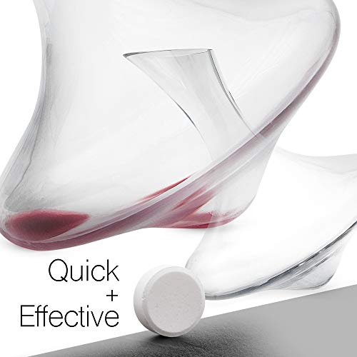 Wine Decanter Cleaner Tablets, Set of 50, for Crystal and Glass Drinkware - Dissolving Tablet Cleaning Kit for Wine and Whiskey Decanters, Aerating Bottles, Serving Carafes, Glasses, Barware