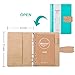 CAGIE A6 PU Leather Notebook Binder - 6 Ring Binder with Pages, Cat Notebook, Refillable A6 Personal Planner Binder, Mint Green