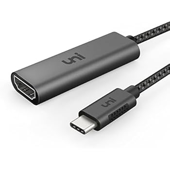 USB C to HDMI Adapter (4K@60Hz), uni USB Type-C to HDMI Adapter [Thunderbolt 3 Compatible] for MacBook Pro, Samsung Galaxy S8/Note 8, iMac, Surface Book 2, Dell XPS 13/15, Pixelbook and More - Gray