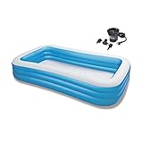 Intex Swim Center Family 72 x 120 Inch Swimming Pool and Quick Fill Air Pump