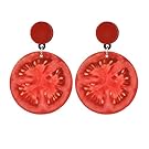 Tomato Acrylic Earrings Fruit Big Round Drop Dangle Earrings for Women Fashion Jewelry