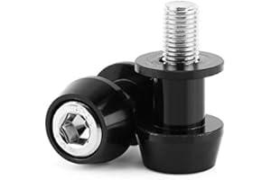 Aramox Motorcycle Swing Arm Spools, 8/10mm CNC Aluminum Alloy Stand Screw, Black Spool Sliders for Enhanced Stability