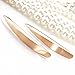 Humble Chic Curved Flat Bar Dangles - Hypoallergenic Metallic Long Linear Tear-Drop Matte Polished Threader Earrings, 14k Yellow - Matte, 10k Yellow Gold-Electroplated Brass, Hypoallergenic