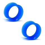 Pair of Silicone Double Flared Skin Eyelets: 00g, wearable length: 5/16