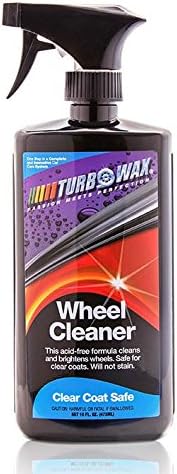 Turbo Wax Wheel Cleaner 16oz Bottle, Destroys Brake Dust, Oil, and Road Grime, No Acids, Butyl Ethers, Harsh Detergents or Other Harmful Chemicals