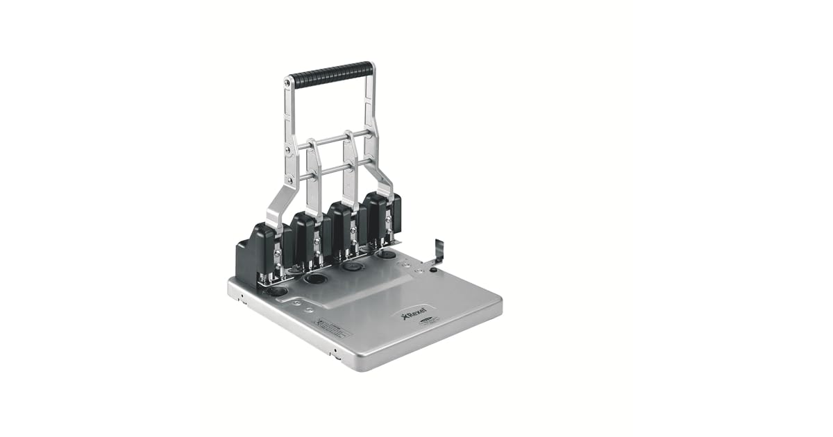 Rexel HD4150 Ultra Heavy Duty 4 Hole Punch, 150 Sheet Capacity, Effortless Punching, Metal, Silver/Black, 2101235