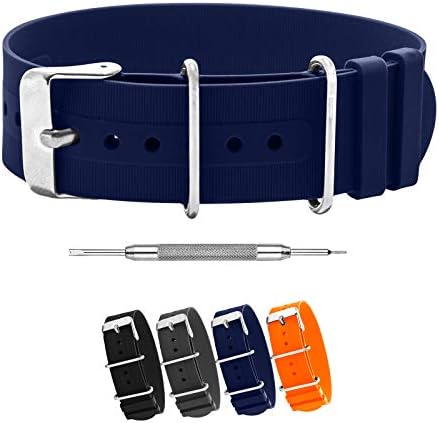 Benchmark Basics Silicone Watch Band Single Pass Rubber Strap
