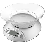 Etekcity Digital Kitchen Food Scale and Multifunction Weight Scale with Removable Bowl, 11 lb 5kg