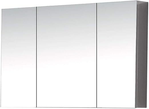 Amazon Com Hermsi Wall Mounted Medicine Cabinet Frameless Bathroom Three Door Mirror Cabinet Vanity Storage Cupboard Save Space Stainless Steel Brushed Home Kitchen