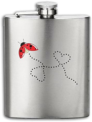Stainless Steel Hip Flask 6/7/8 OZ (No Funnel) Fly Ladybug Printed