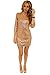 TowerTree Women's Sparkle Glitter Sequin 3/4 Sleeve Bodycon Club Party Dress, Gold, Small