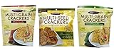 Crunchmaster Gluten Free Baked Crackers 3 Flavor Variety Bundle: (1) White Cheddar Crackers, (1) Rosemary & Olive Oil, and (1) Roasted Vegetable, 4.5 Oz. Ea. (3 Bags)