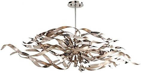Corbett 28574026 Corbett Six Light Silver Leaf And Polished Stainless Island Light - 782042796447 by Corbett