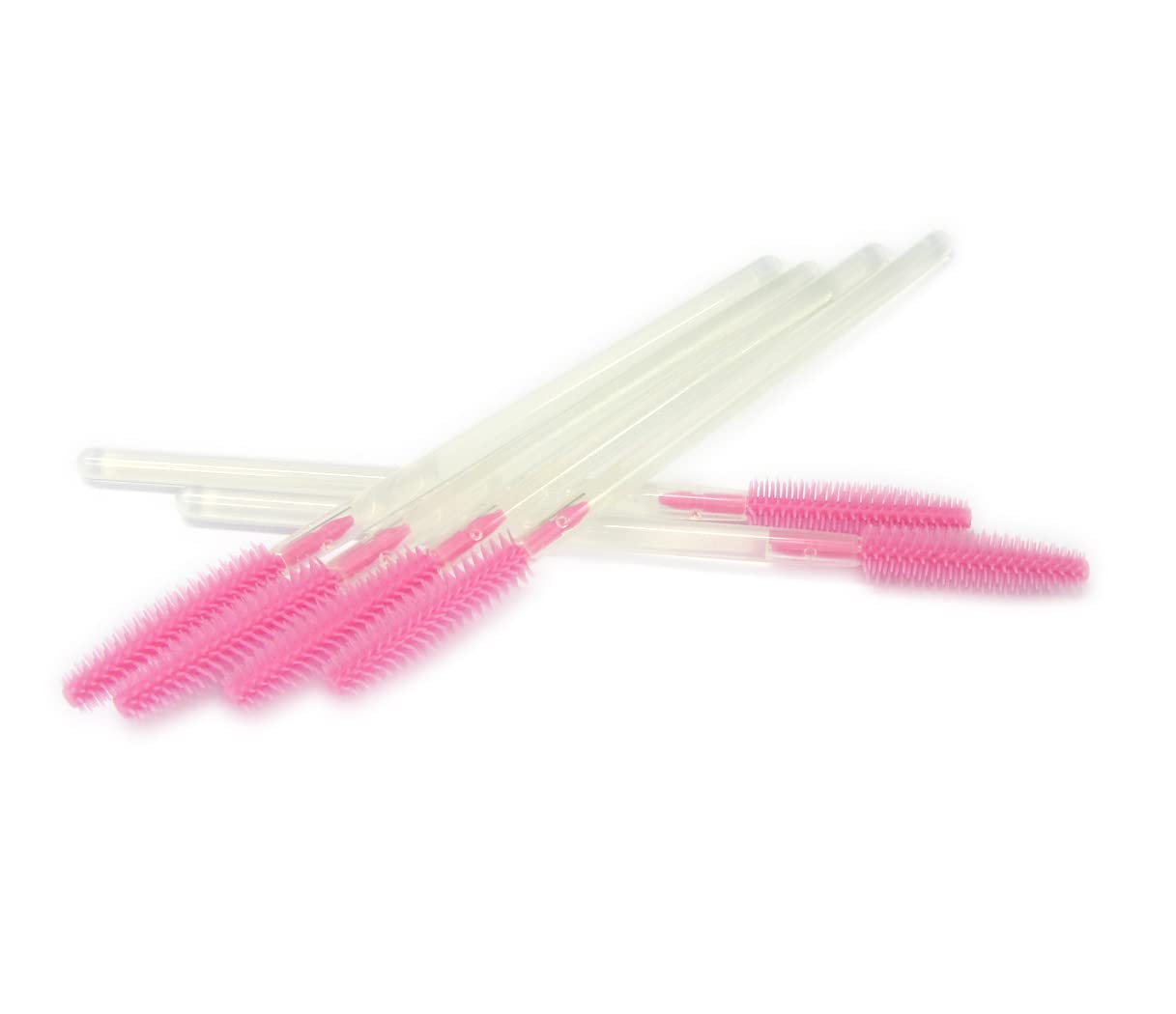 50 x Disposable Clear Aquamarine Silicone Mascara Brushes Lash Eyelash Wands Extension Applicator