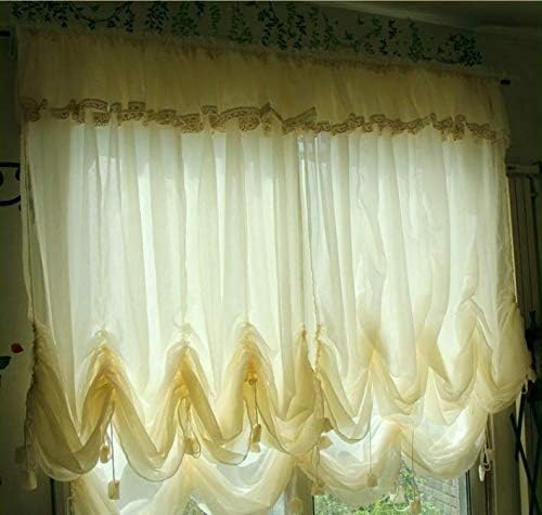 Amazon Com Fadfay Farmhouse Beige Sheer Balloon Curtain With