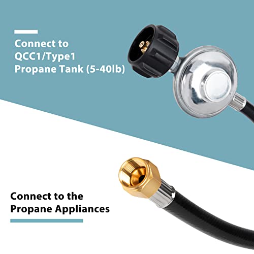 SHINESTAR Universal Gas Grill Regulator and Hose, Replacement for er, Charbroil, Nexgrill