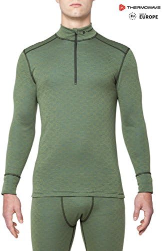 Thermowave MERINO XTREME/Mens Merino Wool Shirt/CAPULET OLIVE+ZIP - L