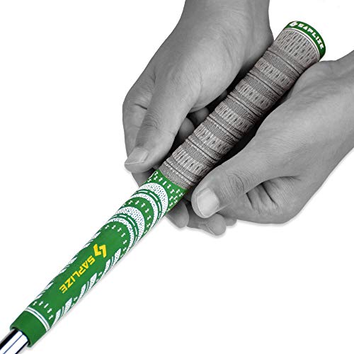 Jaya Golf Grips with Tape, Golf Club Grips, Corded Rubber, Midsize, Green, Set of 13 Grips