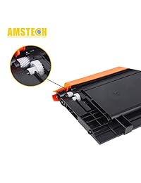 AMSTech cartucho de tóner de repuesto compatible para Samsung CLT K406S, CLT C406S, CLT M406S y CLT Y406S paquete de 4 Compatible con Xpress C460FW C460 W C410 W CLX 3305 (1 negro, 1 cian, 1 magenta, 1 amarillo)