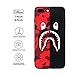Kplvet iPhone 8 Plus 7 Plus Case,Ultra Soft Embossed Craft Non Faded Durable Slim Thin 5.5 Inches 8p 7p Case,Street Fashion iPhone-Case Designer Basic Phone Cover (Red Black ShaYu)