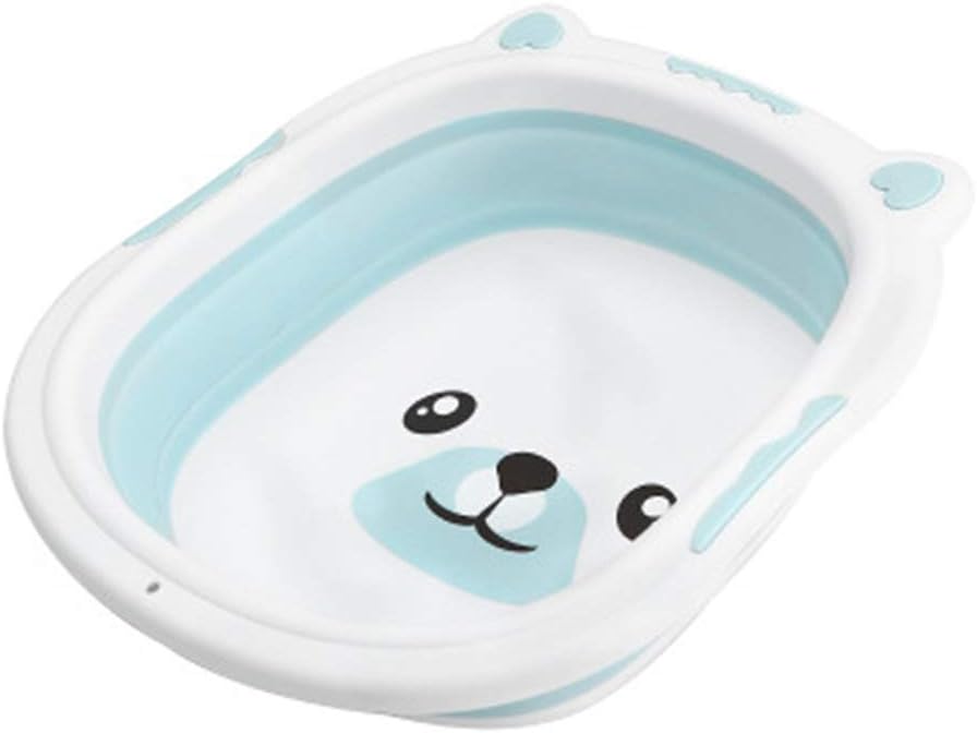 Jenify Portable Bebe Baignoire Pliant Lavabo En Silicone Pliable Tourisme Enfants Laver Nourrisson Douche Bebe Soins De Dessin Anime Ours Blue S Toilette De Bebe Le Bain Dwteam In
