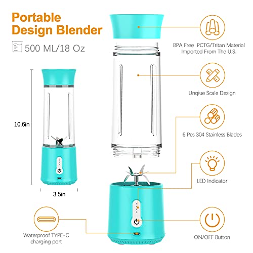 2021 Portable Battery Blender For Shakes And Smoothies, 16 oz Single