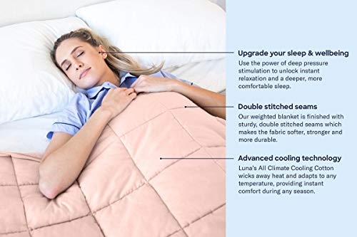 image for LUNA Weighted Blanket (15 lbs - 48x72 - Full Size) - Oeko-Tex Cooling 
