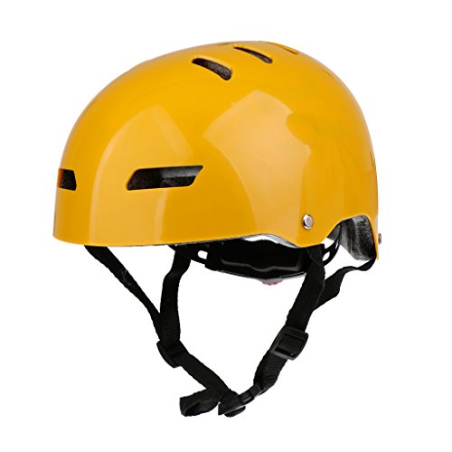 Dolity Water Sports Safety Helmet & Adjustable Chin Strap for Kayak Canoe Boat Rafting Wakeboard Skateboard Cycling - Choice of Color - bright yellow