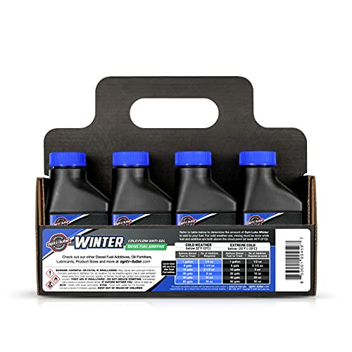 OptiLube Winter Formula AntiGel Diesel Fuel Additive 4oz 8 Pack Treats up to 16 Gallons per 4