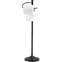 Toilet Paper Holder Free Standing,Bathroom Black Toilet Paper Holders,Large Storage Capacity Toilet Paper Roll Holder,Stable 