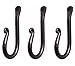 RTZEN Wall Mount Hook Set - Wrought Iron Decorative Rustic Metal Coat Hooks for Hanging - Handcrafted Classic Farmhouse Wall Mounted Black Hooks for Towel Robe or Hat Hanging - 3 Pack