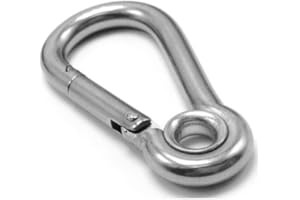 MARINE PART DEPOT Marine Grade Stainless Steel Carabiner Spring Snap Link with Ring 6"