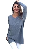 Sovoyant Women's Long Sleeve V Neck Knit Pullover Sweater Top Blouse