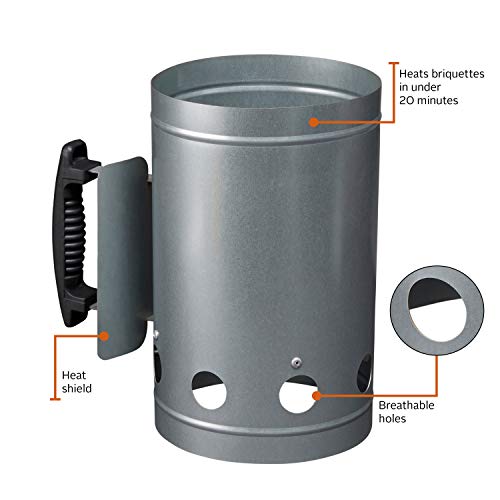 Classic Accessories 55-315-CHIMNY-EC Kettle Grill Cover with Charcoal Chimney, Medium, Black