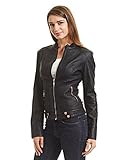 CTC Womens Dressy Vegan Leather Biker Jacket