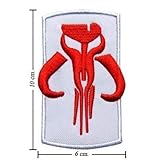 Star Wars Boba Fett Mandalorian Bounty Hunter Patch Embroidered Iron on Hat Jacket Hoodie Backpack Ideal for Gift /6cm(w) X 10cm(h)
