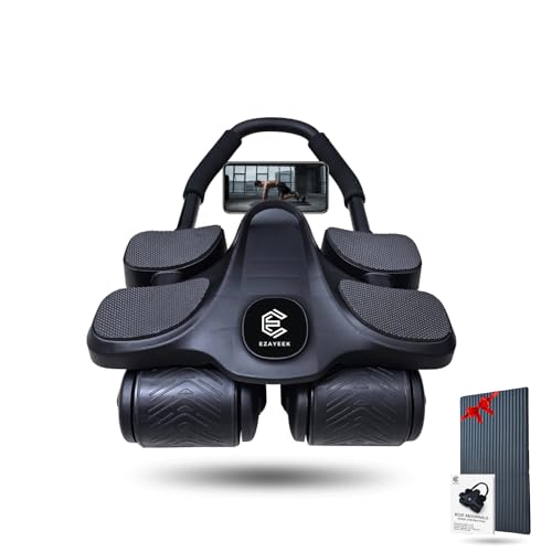 EZAYEEK - Assisted Abdominal Wheel. Heavy Duty Abdominal Roller The Abdominal Roller For Men & Women. Abdominal Roller With Automatic Rebound. Suitable For Sheathing With Its 4 Wheels!