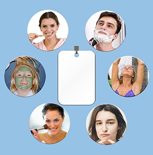 DFLLLO Miroir de Douche Miroir de Rasage Miroir pour Douche Antibuée, Miroir de Rasage sans buée, Miroir de Maquillage,Miroir de Douche sans Cadre,Miroir Suspendu Mural, Miroir deVoyage (11inX7.8in)