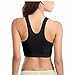 Women's Zip Front Sports Bra Wireless Post-Surgery Bra Active Yoga Sports Bras (X-Large, Black)