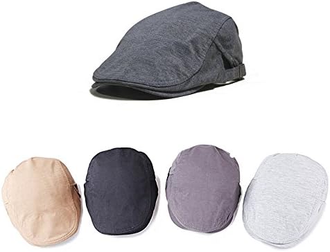 Newsboy Washed Canvas Hunting Cabbie Coffee Men's Gatsby Ivy Cap(Iron Grey)