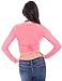 Made in USA - Mesh Crop Top Women Long Sleeve Sheer See Through Shirt