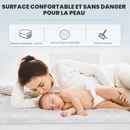 NALONE Double inflatable mattress, inflatable bed, electric double air mattress, quick inflation in three minutes, durable, for home use and receiving guests, 201 x 150 x 46 cm