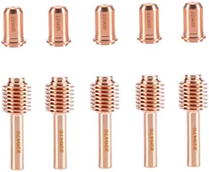 akaddy 5pcs 220478+5pcs 220480 Copper Tellurium Plasma Cutting Electrodes Nozzles