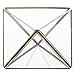 MyGift Diamond Shape Glass Prism Terrarium with Brass-Tone Metal Rim