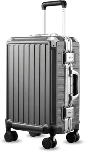LUGGEX Carry On Luggage with Aluminum Frame, Polycarbonate