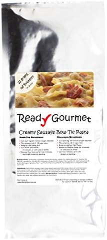 Ready Gourmet Freeze Dried creamy sausage bow-tie pasta for backpacking, camping, food storage - 2 Servings