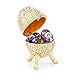 PAIQ Gold Plated Faberge Egg Handmade Unique Gift Decorative Trinket Box Collectible Ornaments Home Decor Easter Egg