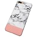 J.west Compatible with iPhone 8 Plus Case, Compatible with iPhone 7 Plus Case, Marble Design Rose Gold Anti-Scratch &Fingerprint Shock Proof Thin Non Slip Matte Back Hard Protective Cover