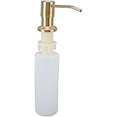 Soap Dispenser for Kitchen Sink, Stainless Steel Gold Soap Dispenser 360° Rotation Nozzle with 300ml Bottle for Bathroom Kitchen(Gold)