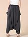 Mordenmiss Women's Casual Drop Crotch Harem Pants Gray, One size